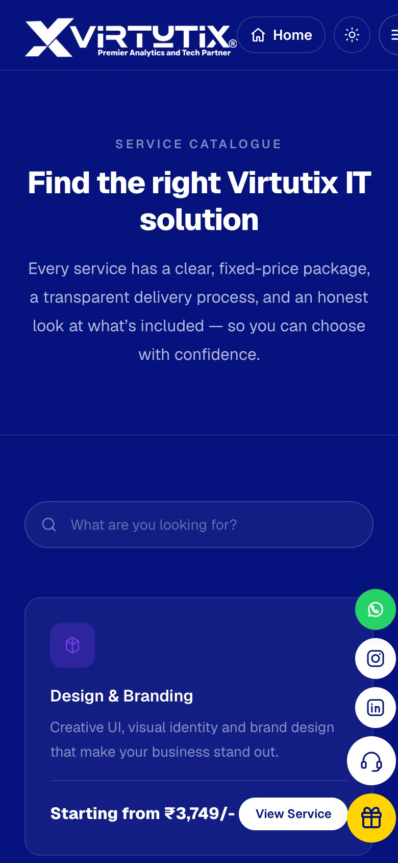 Virtutix app on a phone — Services