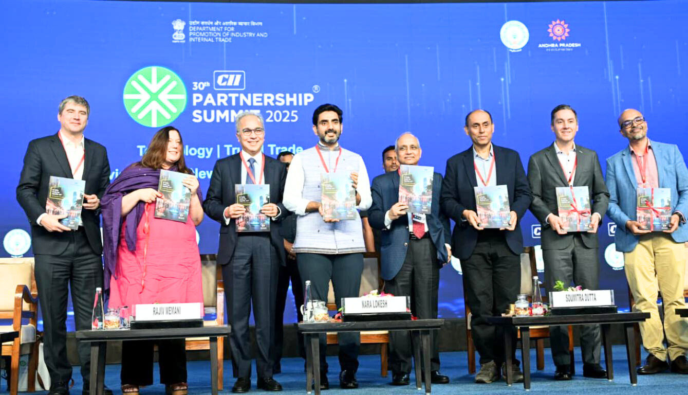 Leaders on stage at the Partnership Summit