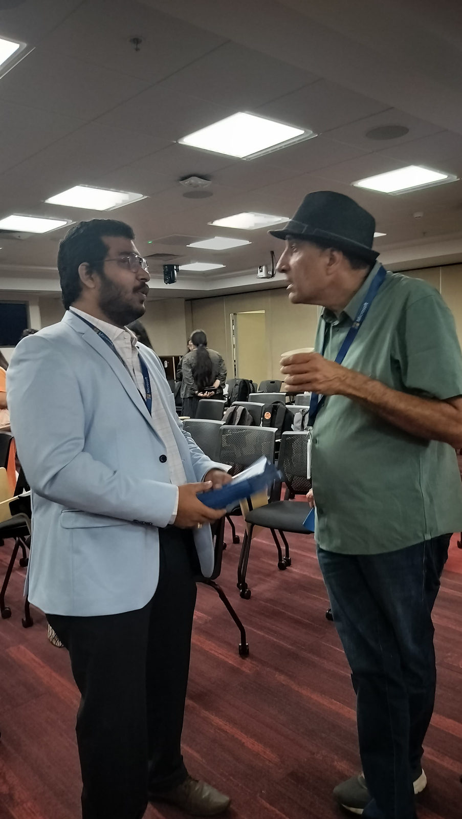 Venkatesh Kadali with a guest at Microsoft Reactor