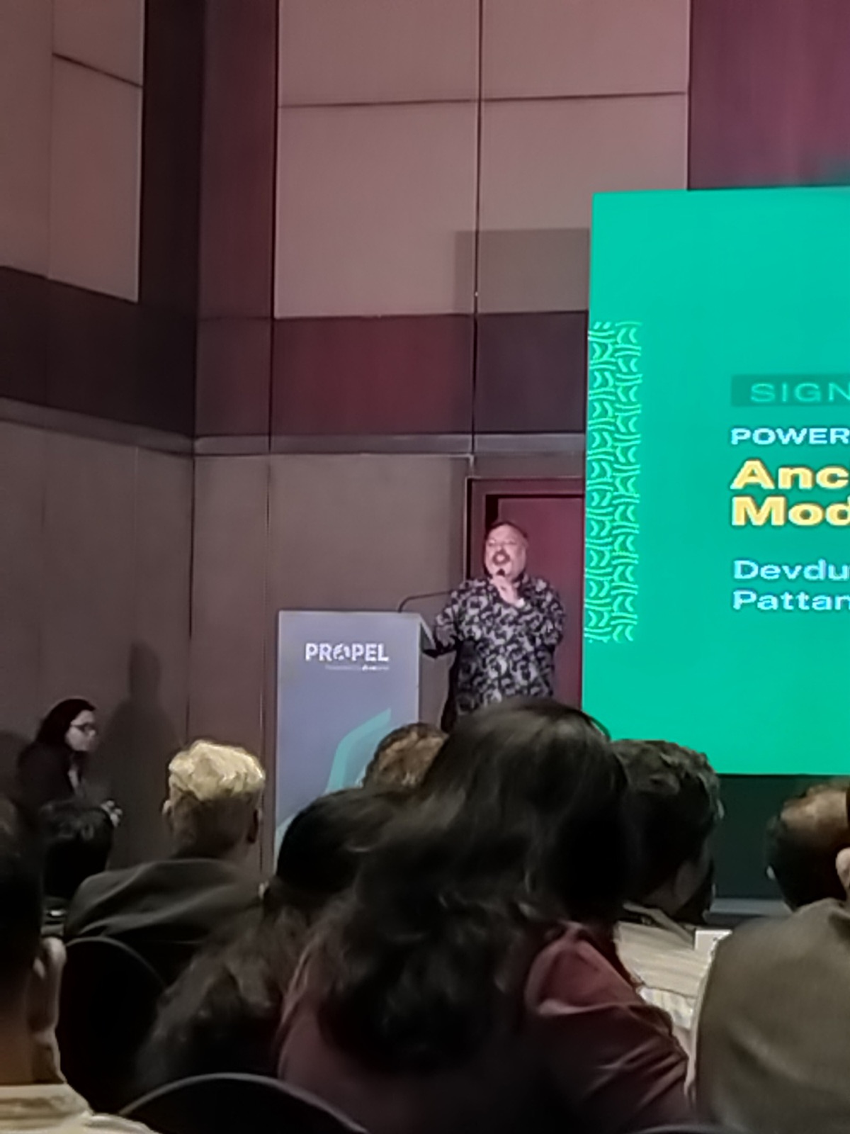A speaker on the ProPEL main stage
