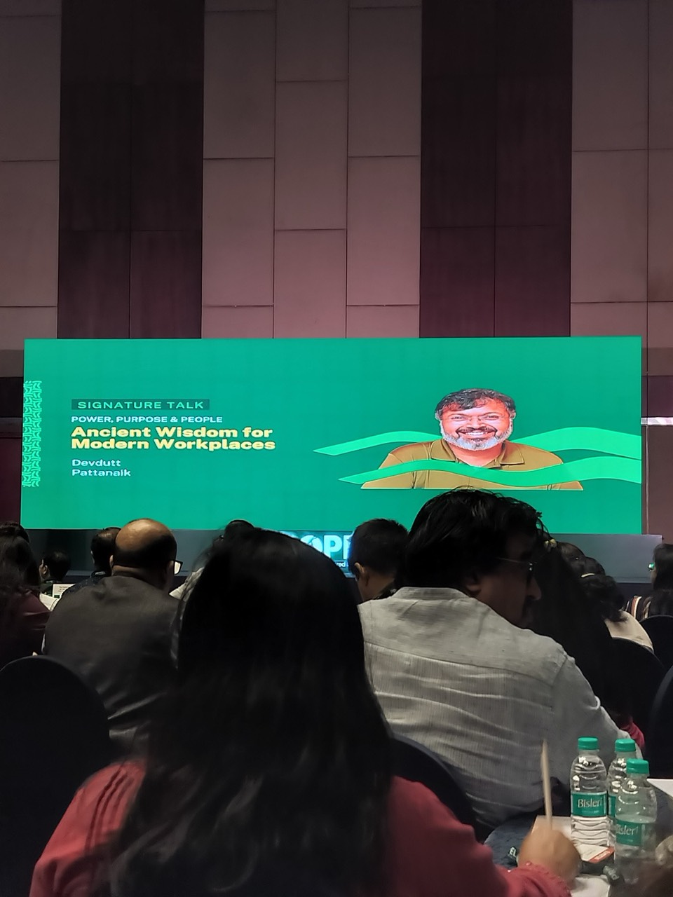 Screen showing the signature talk by Devdutt Pattanaik