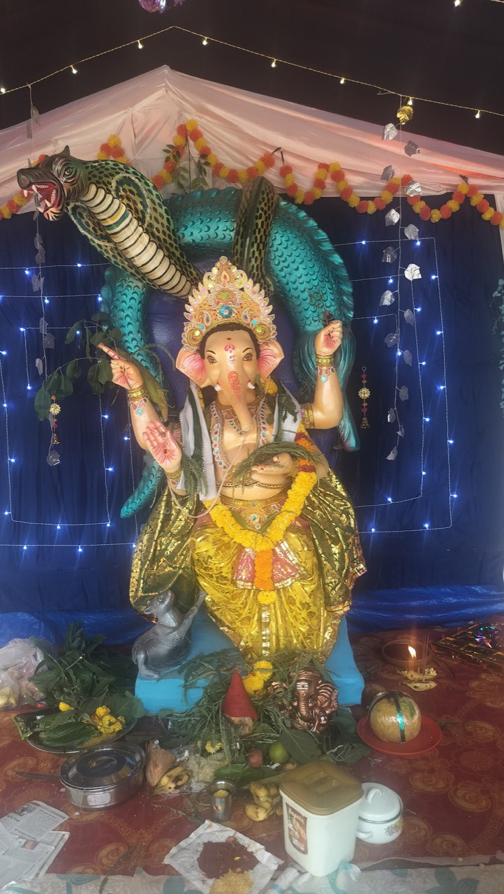 Sri Sri Sri Varasiddhi Vinayaka idol at the pandal