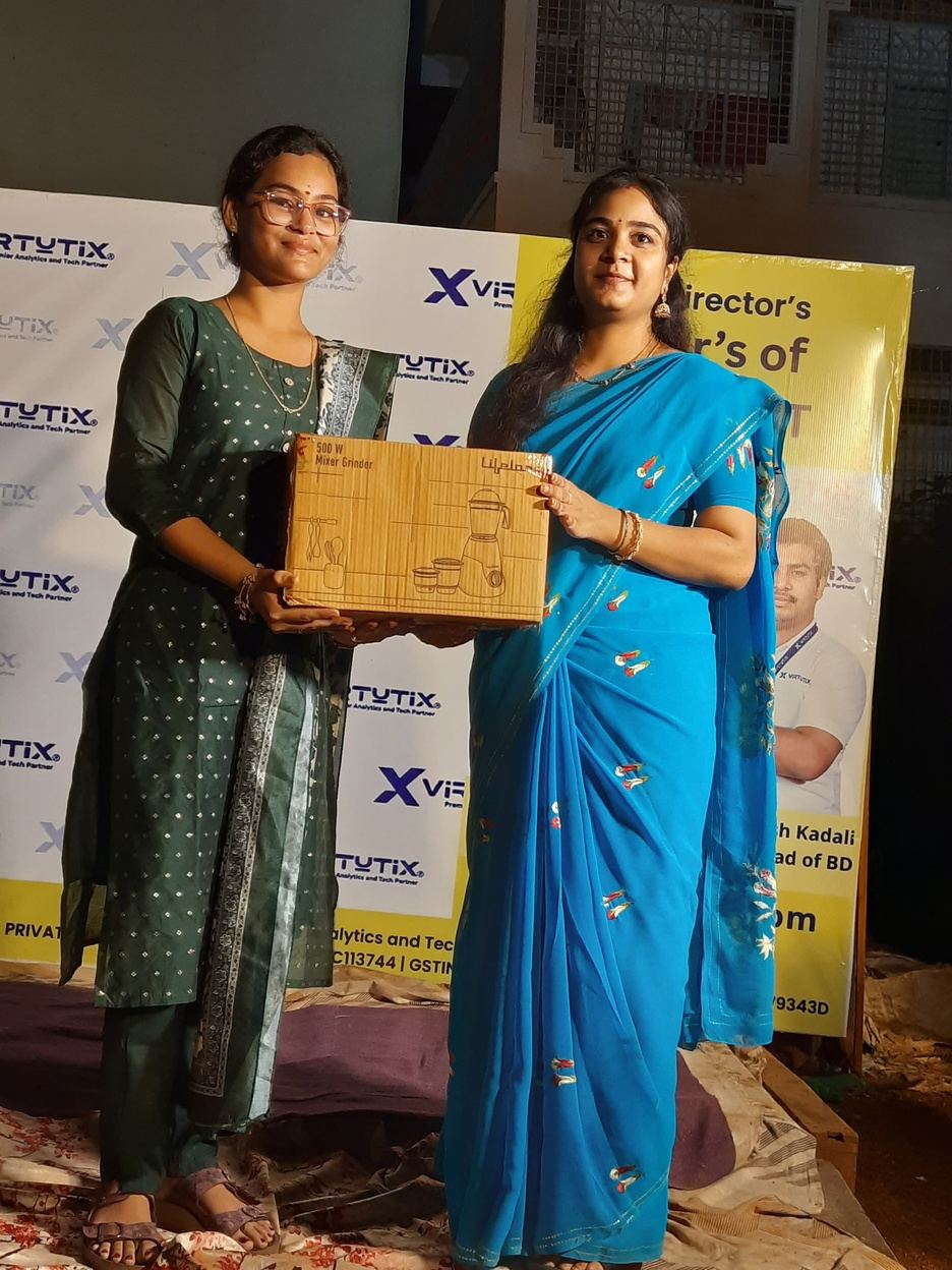 Another participant receiving a gift