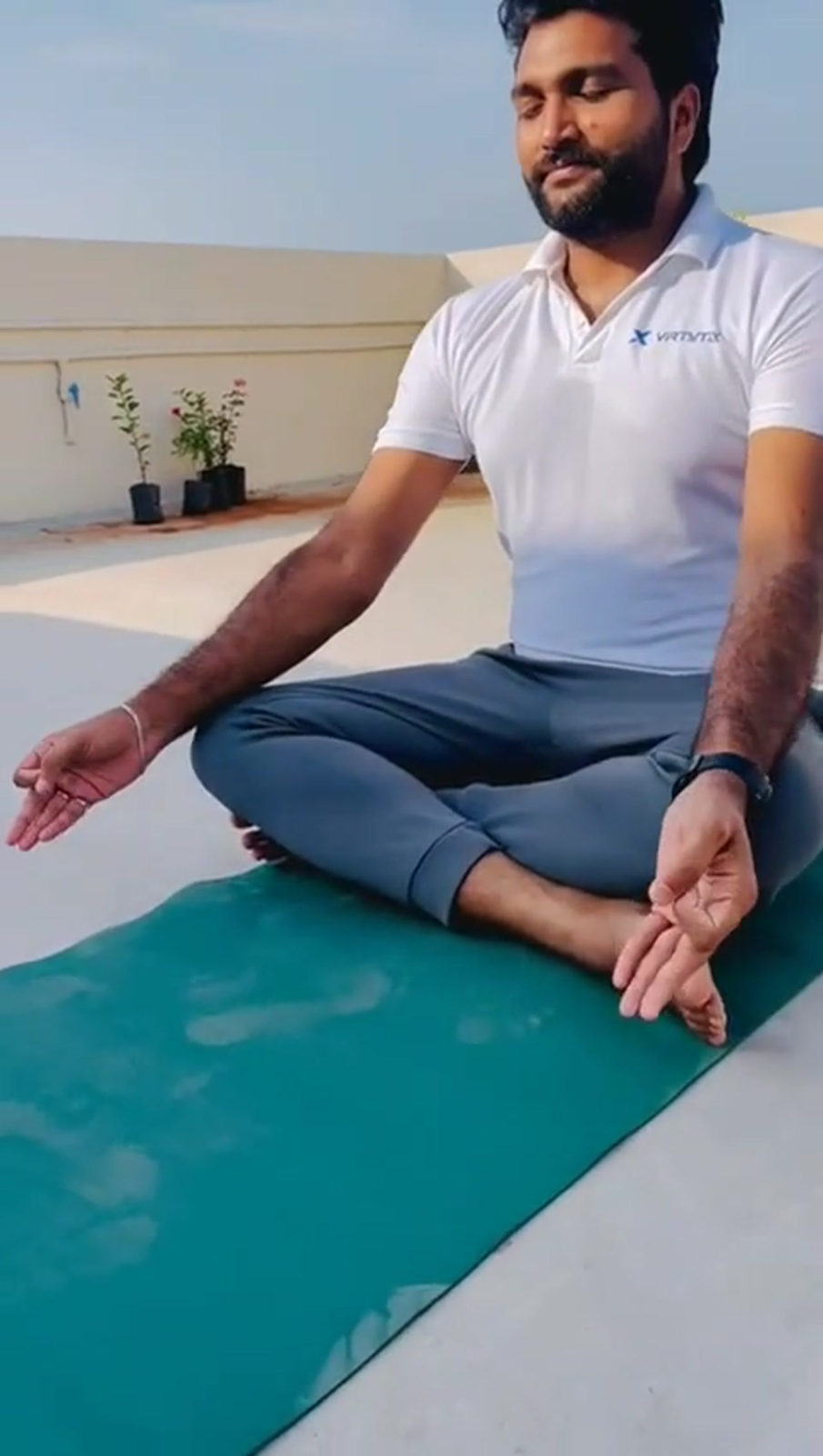 Venkatesh Kadali on the yoga mat