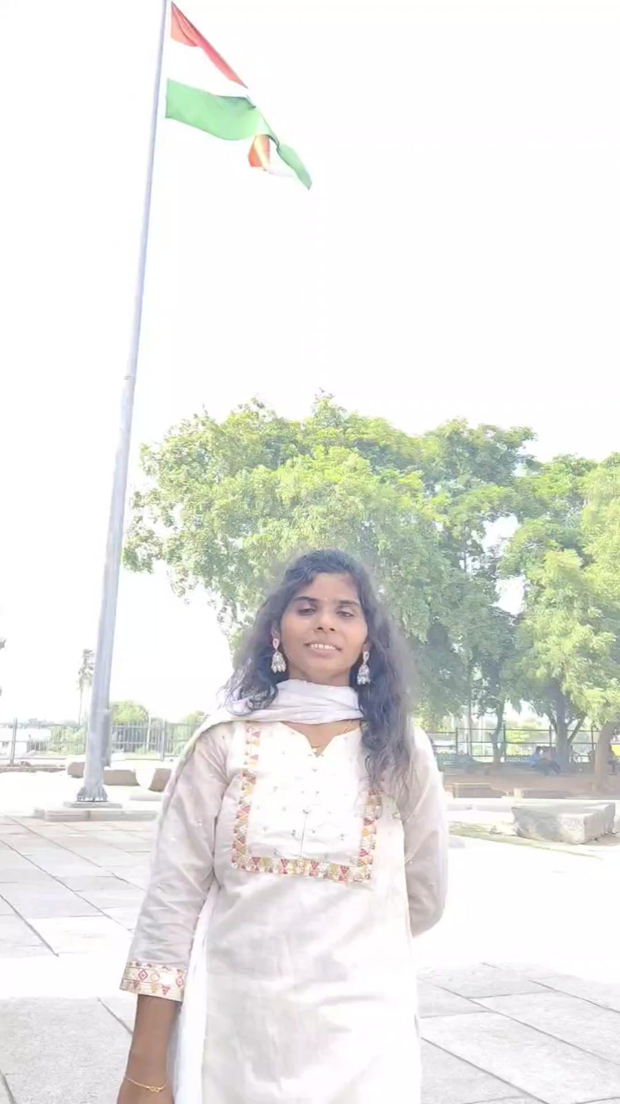 A team member on the rooftop