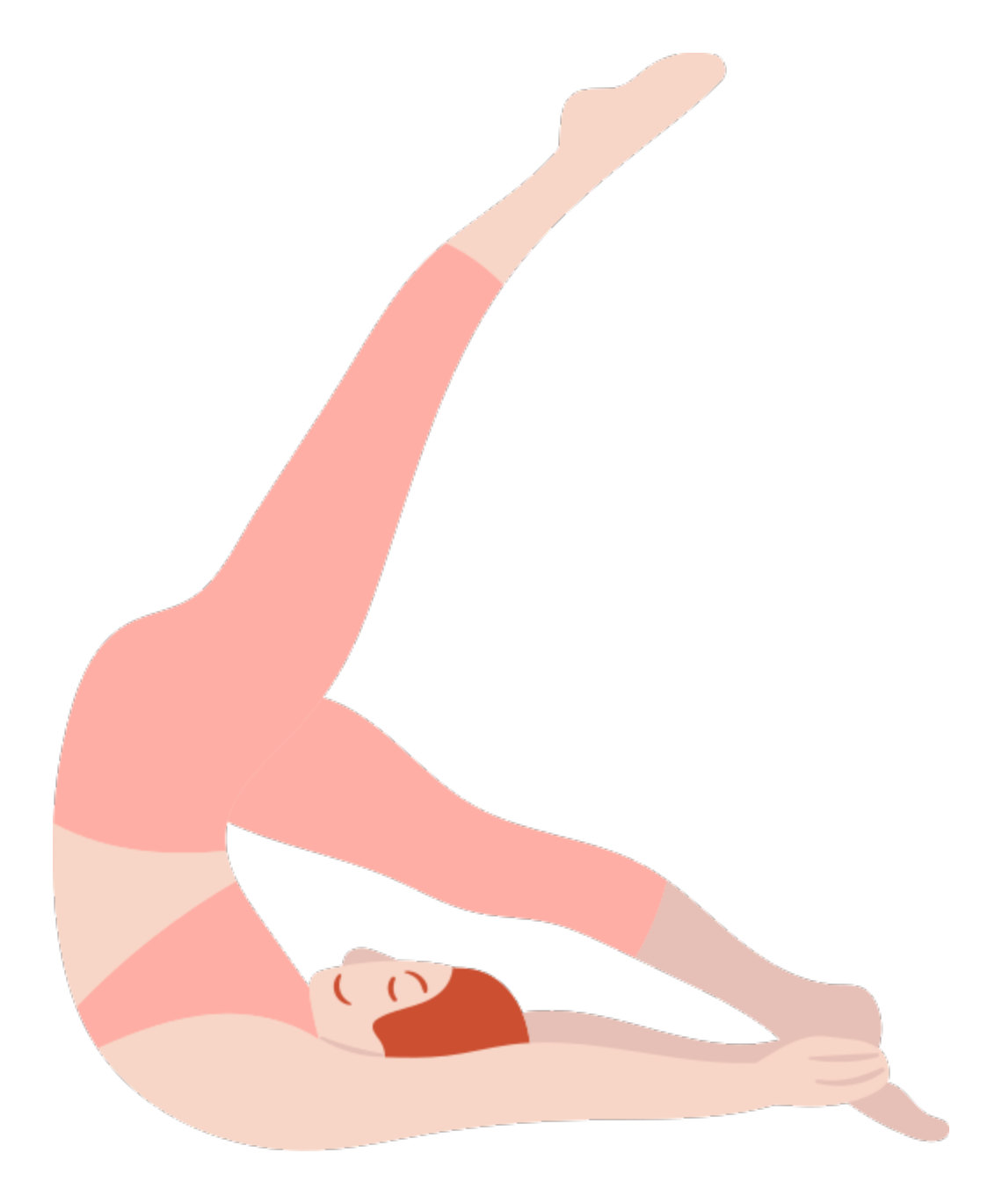 Illustration of a stretching yoga pose