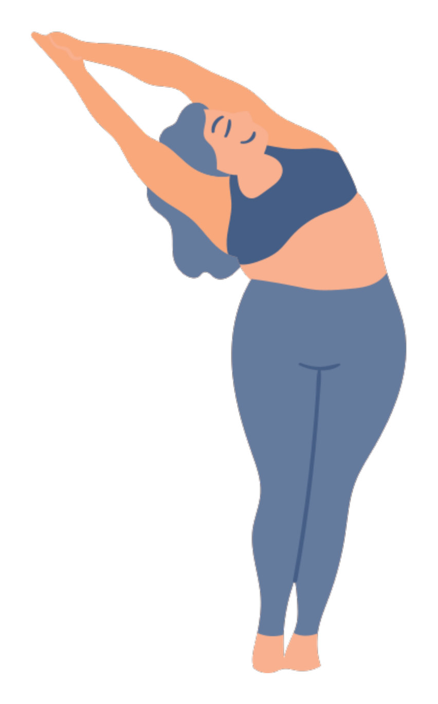 Illustration of a stretching yoga pose